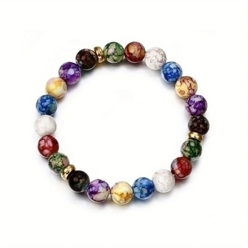 NWT 7 Chakra Reiki Healing Stone Bracelet